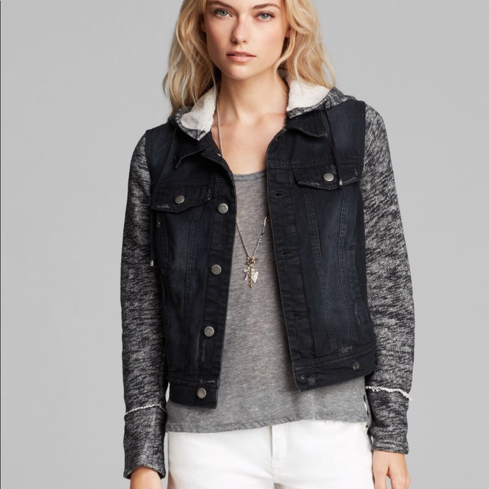 Women’s Free People Black/Grey Denim & Knit Jacket